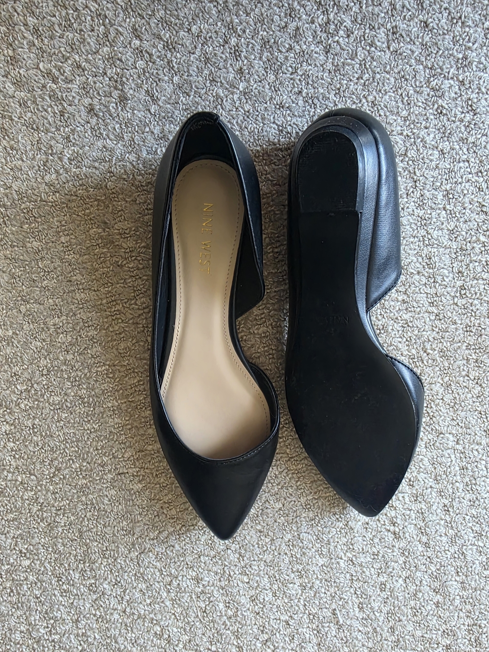 Nine West Black Pointed D'Orsay Flats